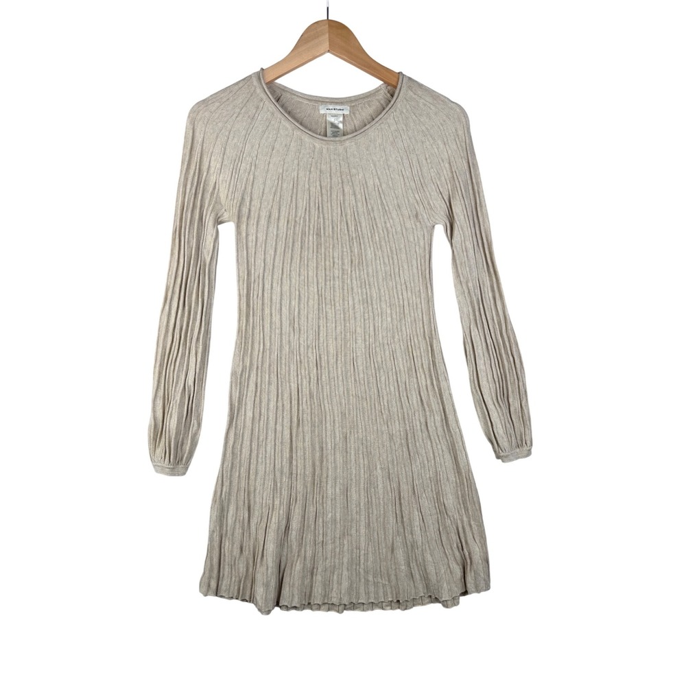 Max Studio Pleated A-line Sweater‎ Dress size Small Gold